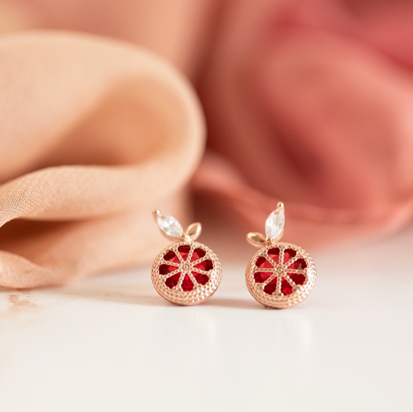 Sparkling Grapefruit Studs - Only 1 left! - Picture 3 of 10